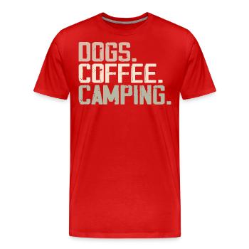 Dogs Coffee Camping Funny Campers - T-shirt bio Premium Homme - rouge - Devant - Damien (186cm)