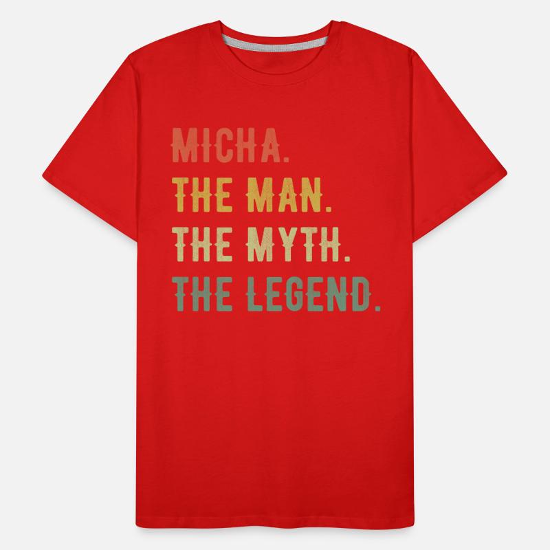 Michael Micha First Name Short form Man Myth Legend Men's Premium Organic T-Shirt