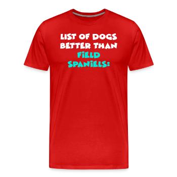 Épagneul des champs - T-shirt bio Premium Homme - rouge - Devant - Damien (186cm)