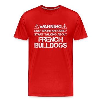 French Bulldog Französische Bulldogge Frenchie - Men's Premium Organic T-Shirt - red - Front - Damien (186cm)