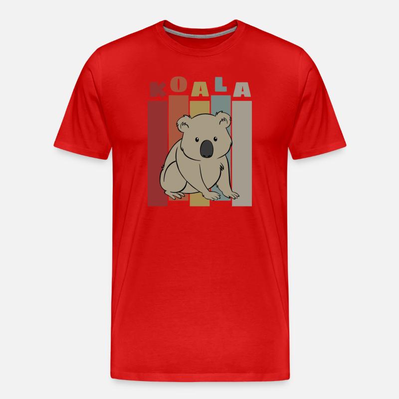 Koala Retro - Männer Premium Bio T-Shirt - Rot