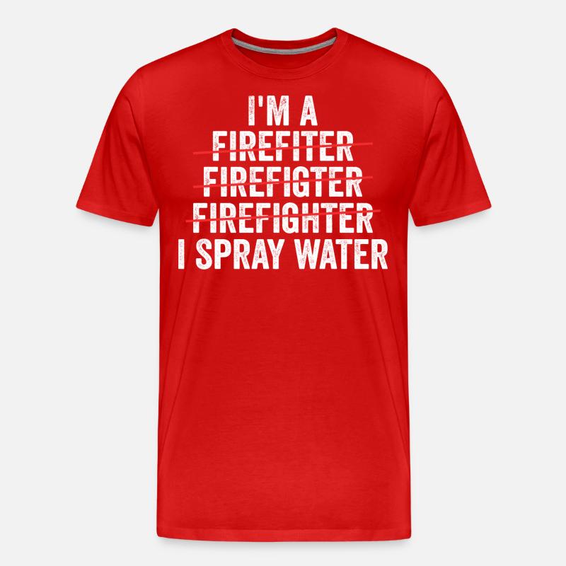 Ich bin Feuerwehrmann - Männer Premium Bio T-Shirt - Rot