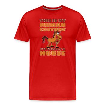 horse lover horse fan horse horse costume - Men's Premium Organic T-Shirt - red - Front - Damien (186cm)
