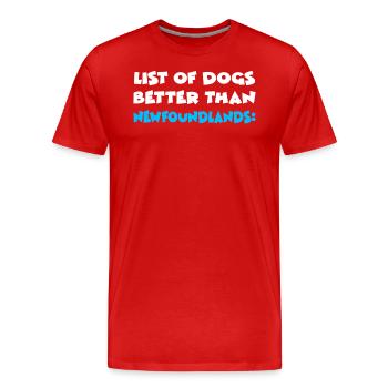 Neufundländer de Terre-Neuve - T-shirt bio Premium Homme - rouge - Devant - Damien (186cm)