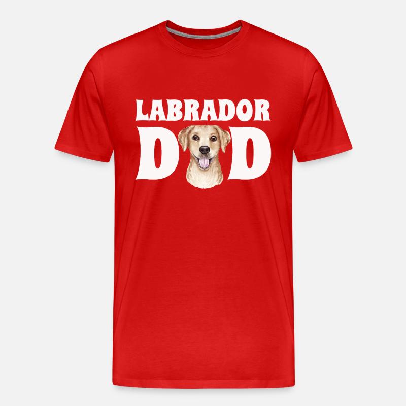 Labrador Papa - Männer Premium Bio T-Shirt - Rot