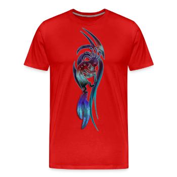 Fertility Dance Kokopelli - Men's Premium Organic T-Shirt - red - Front - Damien (186cm)