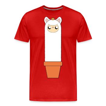 Alpaga dans le pot de fleurs - T-shirt bio Premium Homme - rouge - Devant - Damien (186cm)
