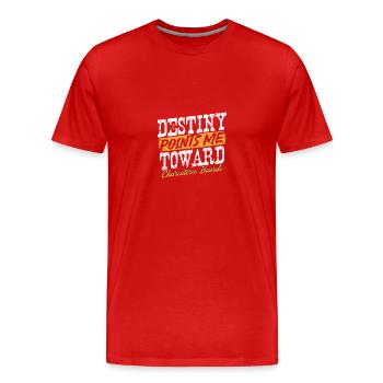 Le destin m’oriente vers les planches de charcuterie - T-shirt bio Premium Homme - rouge - Devant - Damien (186cm)