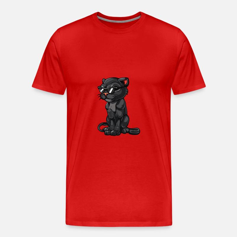 Panther Cool Comic - Männer Premium Bio T-Shirt - Rot