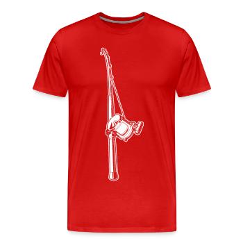 Fishing rod - Men's Premium Organic T-Shirt - red - Front - Damien (186cm)