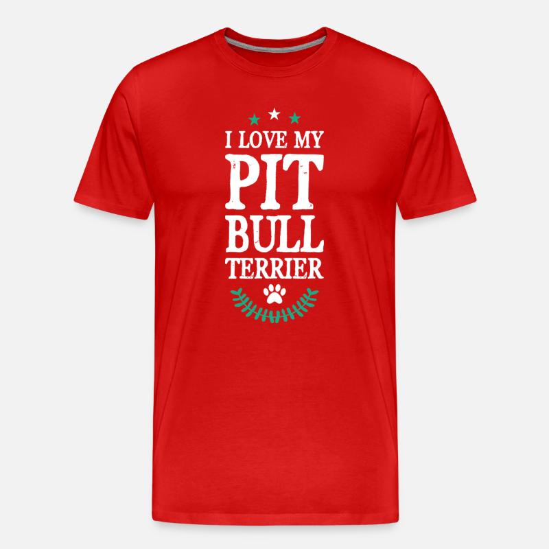 PIT_BULL_TERRIER - Männer Premium Bio T-Shirt - Rot