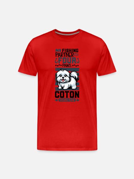 Pêche et Coton de Tuléar - T-shirt bio Premium Homme - rouge