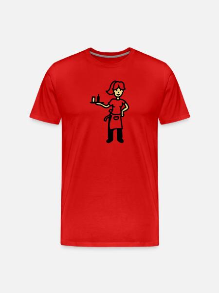 Kellnerin - Männer Premium Bio T-Shirt - Rot