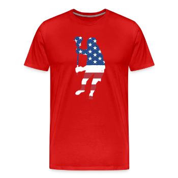 Sport Us Flag Field Lacrosse - Men's Premium Organic T-Shirt - red - Front - Damien (186cm)