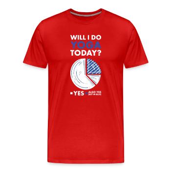Yogi Will I Do Yoga Today - Männer Premium Bio T-Shirt - Rot - Vorne - Damien (186cm)