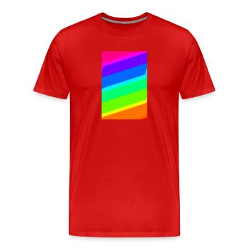 | de dégradé Couleurs arc-en-ciel | Modèle - T-shirt bio Premium Homme - rouge - Devant - Damien (186cm)