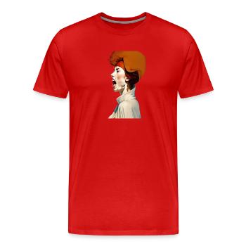 Der Schrei #5 - Männer Premium Bio T-Shirt - Rot - Vorne - Damien (186cm)