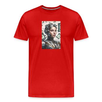 Intelligence artificielle la combinaison gagnante - T-shirt bio Premium Homme - rouge - Devant - Damien (186cm)