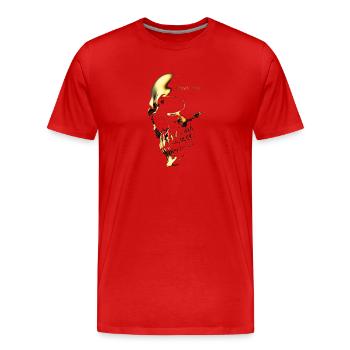 Goldschädel - Männer Premium Bio T-Shirt - Rot - Vorne - Damien (186cm)