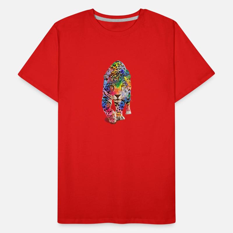 Mehrfarbiger Leopard Männer Premium Bio T-Shirt