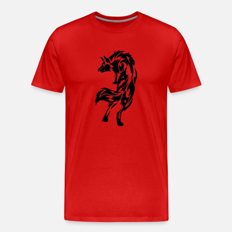 Wolf - Männer Premium Bio T-Shirt - Rot