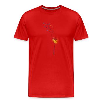 dandelion - Men's Premium Organic T-Shirt - red - Front - Damien (186cm)