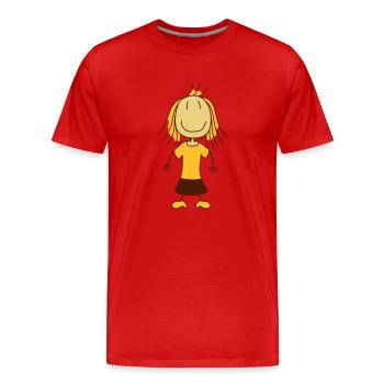 nettes kleines glueckliches Maedchen - Männer Premium Bio T-Shirt - Rot - Vorne - Damien (186cm)