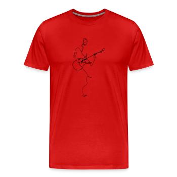 Gitarrist - Männer Premium Bio T-Shirt - Rot - Vorne - Damien (186cm)