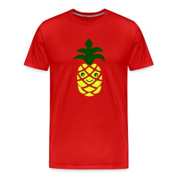 Ananas - T-shirt bio Premium Homme - rouge - Devant - Damien (186cm)