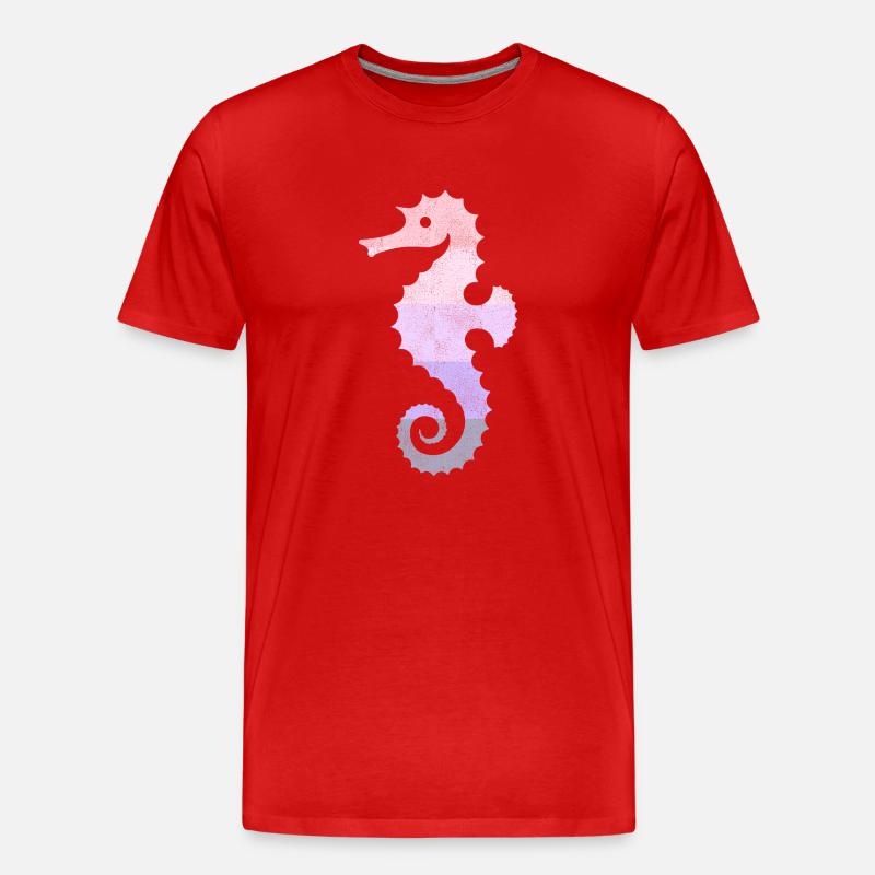 Seepferdchen - Männer Premium Bio T-Shirt - Rot