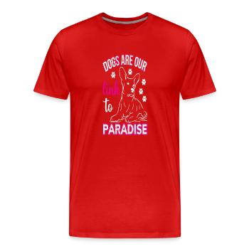 Les chiens sont notre lien avec le Paradis - T-shirt bio Premium Homme - rouge - Devant - Damien (186cm)