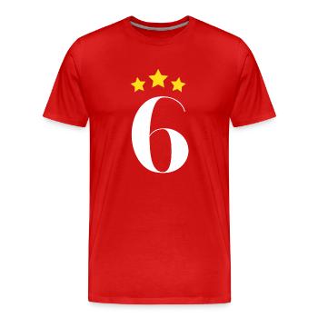 6. Jahrestag Stern - Männer Premium Bio T-Shirt - Rot - Vorne - Damien (186cm)