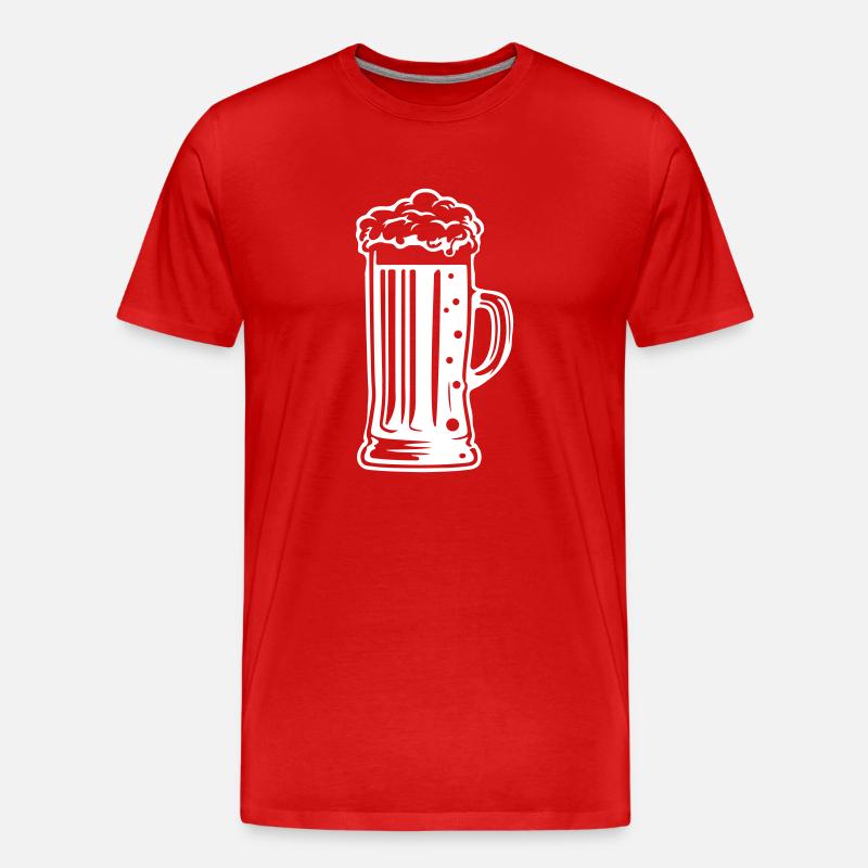 Bier Symbol Bierglas - Männer Premium Bio T-Shirt - Rot