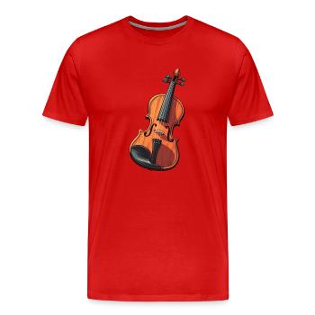Violin in comic style - Men's Premium Organic T-Shirt - red - Front - Damien (186cm)