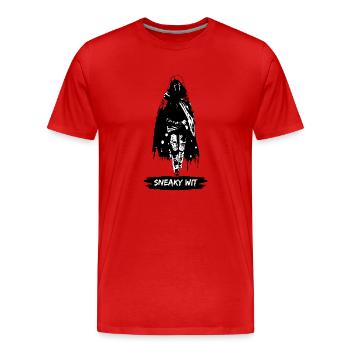 Witziger Hinterhalt - Männer Premium Bio T-Shirt - Rot - Vorne - Damien (186cm)
