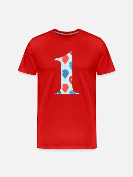 1st anniversary balloon - Men's Premium Organic T-Shirt - red
