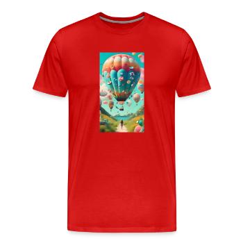 Ballon-Ballon - Männer Premium Bio T-Shirt - Rot - Vorne - Damien (186cm)