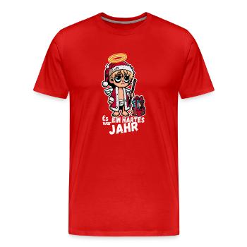 Lustiger Christkind Spruch - Männer Premium Bio T-Shirt - Rot - Vorne - Damien (186cm)