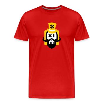Bartschädel gelb - Männer Premium Bio T-Shirt - Rot - Vorne - Damien (186cm)