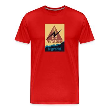 Cryptoriot - Men's Premium Organic T-Shirt - red - Front - Damien (186cm)