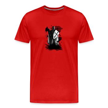 Templar Warrior - Men's Premium Organic T-Shirt - red - Front - Damien (186cm)