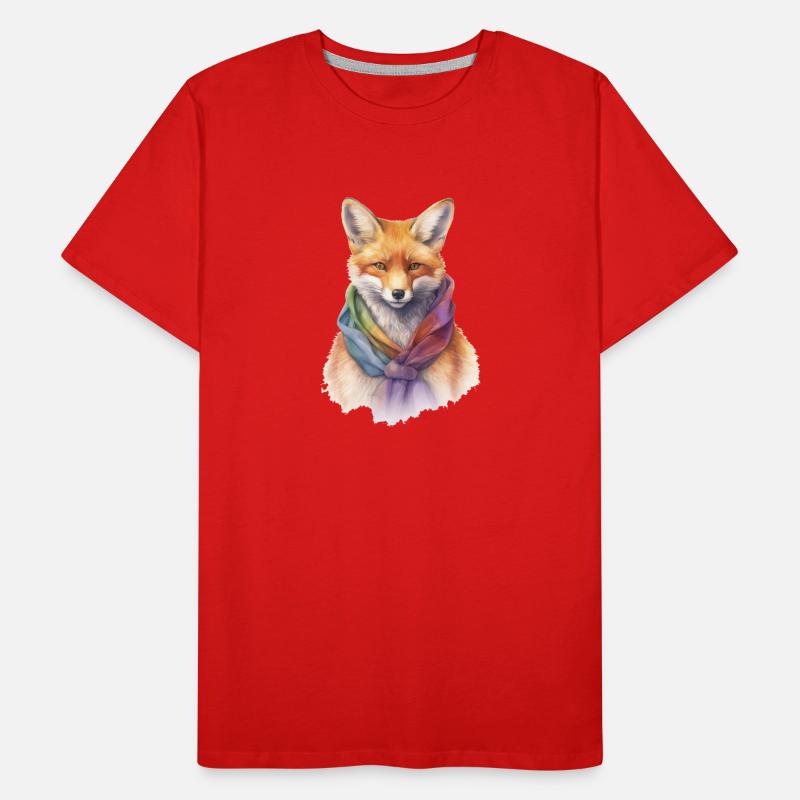 Fuchs mit Schal Männer Premium Bio T-Shirt