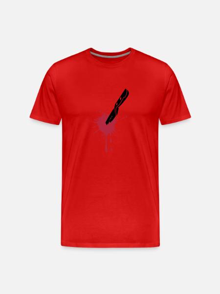 STABBED KNIFE - Men's Premium Organic T-Shirt - red