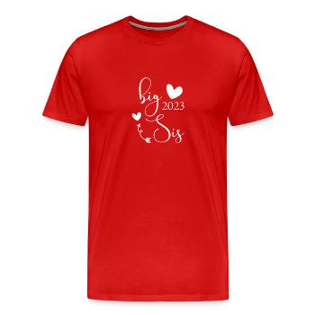 Grande Sœur 2023 Big Sis 23 - T-shirt bio Premium Homme - rouge - Devant - Damien (186cm)
