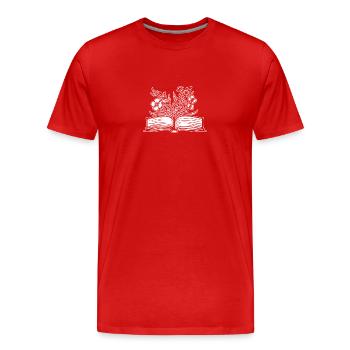 Bibliothécaire de la bibliothèque Womens Books Flowers - T-shirt bio Premium Homme - rouge - Devant - Damien (186cm)