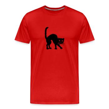 chat baleine à bosse - T-shirt bio Premium Homme - rouge - Devant - Damien (186cm)