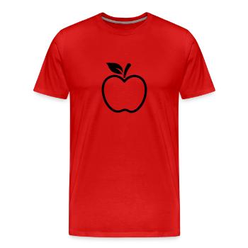 Apfel - Männer Premium Bio T-Shirt - Rot - Vorne - Damien (186cm)