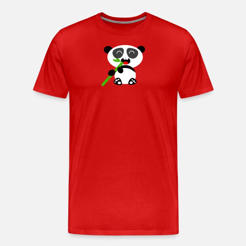 Panda - Männer Premium Bio T-Shirt - Rot