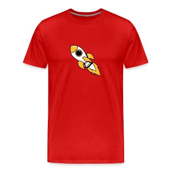 rocket space travel flying - Men's Premium Organic T-Shirt - red - Front - Damien (186cm)