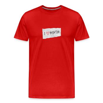J’adore les maths - T-shirt bio Premium Homme - rouge - Devant - Damien (186cm)